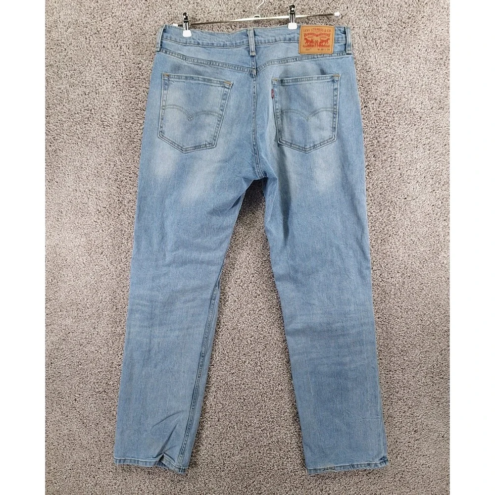 Levi Jeans Mens 36x34 (Fits 37x33) Light Wash 514 Straight Casual Streetwear